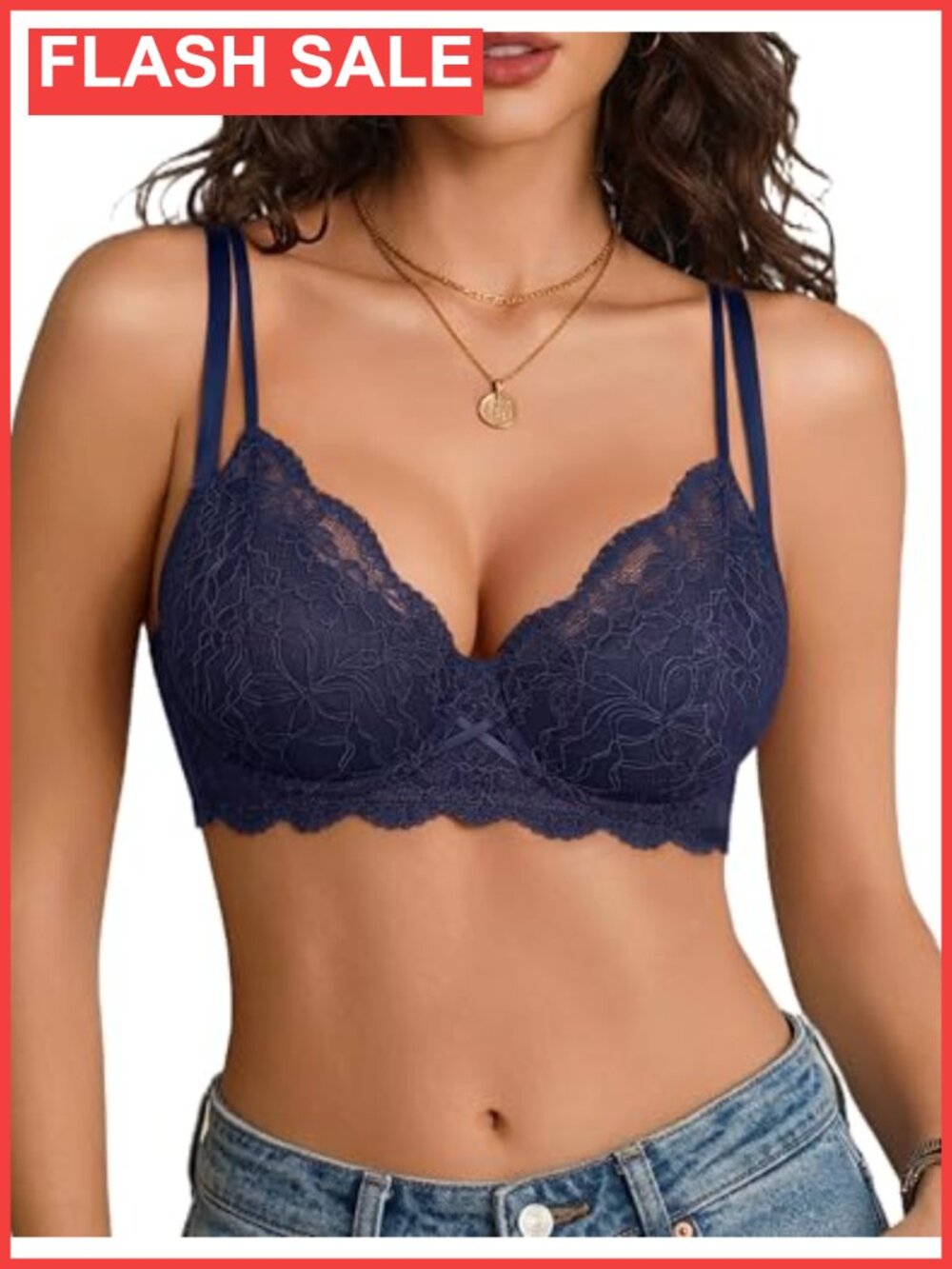 Avidlove Lace Bra Unlined Balconette Underwire Full Coverage